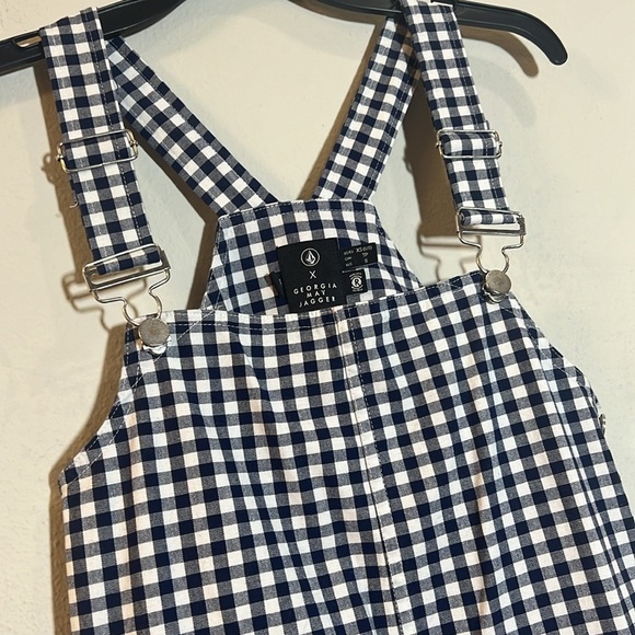 Volcom x Georgia May Jagger Gingham Overall Frochickie Mini Dress XS - Picture 7 of 7